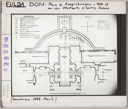 Vorschaubild Fulda: Dom, Plan der Ausgrabungen von 1908-10 